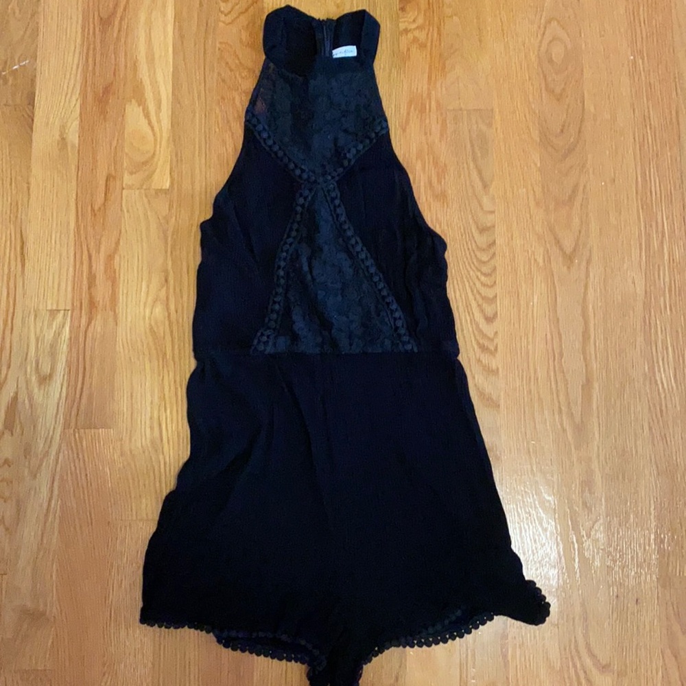 Love fire high neck black romper